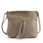 OH MY BAG Sac à main bandoulière en cuir femme - Modèle London taupe clair