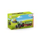 Tracteur avec Remorque - SCHLEICH - Farm World - Chargeur frontal - Figurine peinte à la main