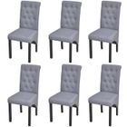 vidaXL Chaises de salle à manger 6 pcs Gris clair Tissu