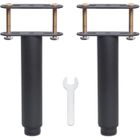 YIKXIULF Pied de Lit Universel pour Sommier à Lattes sans Perçage | Hauteur: 18cm(+15cm) Reglable | Noir | Metallique | Ronde ø3.8cm