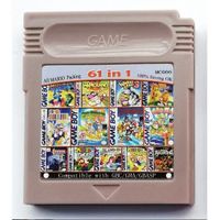 Carte de console de compilation de cartouches de jeux vidéo 61 en 1 pour Nintendo GBC English Langauge Edition - Coquille grise