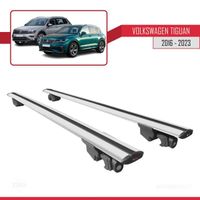 Pour VW Tiguan 2016-2023 HOOK Barres de Toit Railing Porte-Bagages de voiture Avec verrouillable Alu Gris