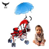 EGSII Soleil Parapluie pour Poussette Landau Anti-UV Coupe-Vent Parasol Bébé Accessoires Bleu