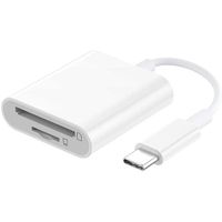 UTO Apple Adaptateur USB‑C vers lecteur de carte SD, lecteur de carte mémoire, Blanc