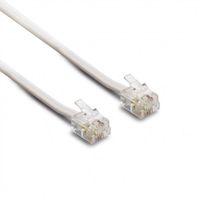 Câble téléphonique RJ11 pour modem, contacts dorés 10 m Blanc