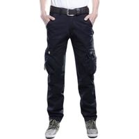 Unie Pantalon Cargo Homme Multi-poche Militaire Vêtements Cargo Homme  Dockers--3Couleurs - Bleu marine