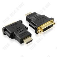 TD® Adaptateur DVI vers HDMI femelle-mâle Convertisseur DVI vers HDMI Adaptateur bidirectionnel Port 1080P Câble HD