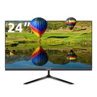 VDSXT 24" FHD 1920*1080 1ms 75Hz Écran PC Moniteur d'ordinateur Noir Dalle IPS HDMI+VGA Port avec Câble HDMI  