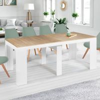 IDMARKET Table console extensible ORLANDO 10 personnes 235 cm bois blanc et façon hêtre