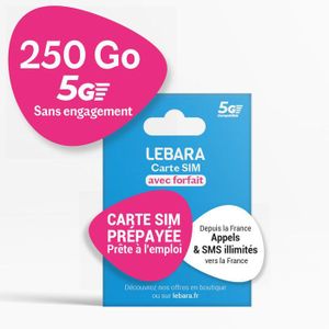 Carte Sim Appels et SMS illimités 300 Go Lebara - Cartes SIM Lebara | Maison de la Presse