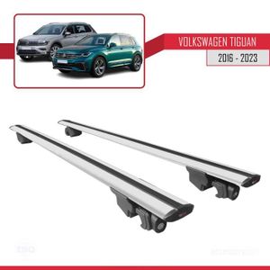 BARRES DE TOIT Pour VW Tiguan 2016-2023 HOOK Barres de Toit Railing Porte-Bagages de voiture Avec verrouillable Alu Gris