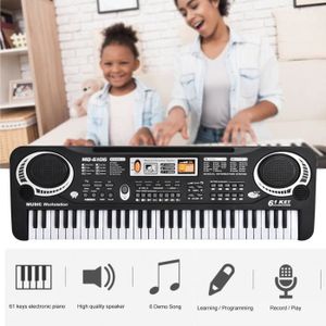PACK PIANO - CLAVIER MIL Jouet d'instruments de clavier Piano Électrique 61 Touches pour Enfant EU Plug 100‑240V -PT7