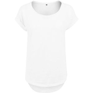 T-SHIRT T-shirt manches courtes long décontracté - femme - BY036 - BLANC