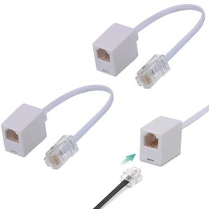 CÂBLE RÉSEAU  Adaptateur RJ45 vers RJ11, 2 Pièce blanc Ethernet 