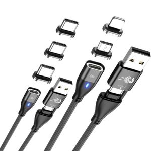 Multi Câble chargeur universel Fast charge (3A) pour téléphone smartphone  (Pour Iphone, Samsung, Ipad, ps4, ps5, enceinte) 3 en 1 Embout  Magnétique
