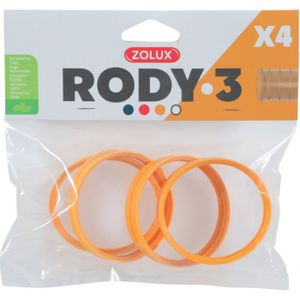 JOUET 4 anneaux connecteur pour tube Rody couleur banane taille ø 6 cm pour rongeur.