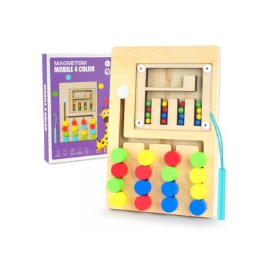 Labyrinthe Magnétique Montessori – Jouet éducatif 3-4 Ans, Tri Couleurs/chiffres, Bois Naturel