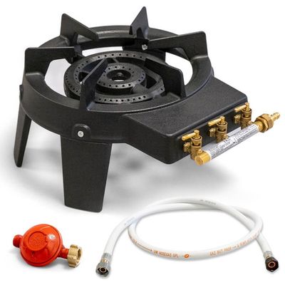 Ensemble poêle à paella et brûleur, modèle léger en acier Grill Pro-960
