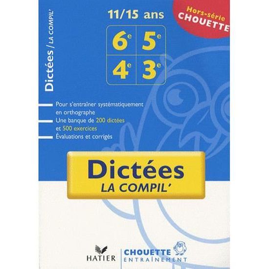 Dictees 6e 5e 4e 3e Cdiscount Librairie
