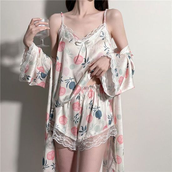 MoFiz Pyjama Femme Bambou Manches Courtes - Ensemble Vêtements De Nuit Été Doux Et Confortable