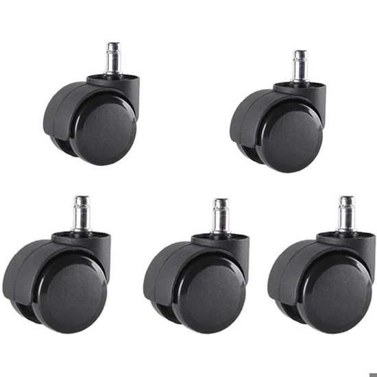 Roues Silencieuses Sans Rayures Lot De 5 Roulettes Pour Chaise De Bureau - 10x22 Mm - Silencieuses Et Sans Rayures - Pour Sols Durs Lot 5 Remplacement Facile