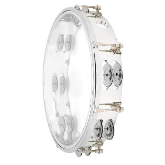 Tambourin En Bois 20,3 Cm Vert - Instrument Percussion Portable Pour Fête, Église Et Danse