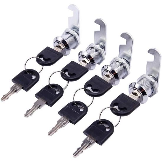 Serrure Tubulaire à Came Chromée - Cylindre 7/8", 2 Clés Différentes - Neuf Uxcell