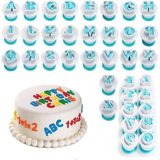 Lot De 62 Emporte-pièces Lettres Et Chiffres – Alphabet Complet Pour Décorer Gâteaux, Biscuits, Pâte à Sucre