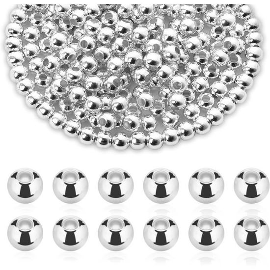 Lot de 400Pcs Perle en Verre Teint Nacre Perle Rond pour Fabrication de
