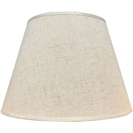 Abat-jour Vintage En Tissu Lin 22 Cm - Pour Lampe De Chevet, Suspension, Lampadaire E27 - Couleur Café Et Or