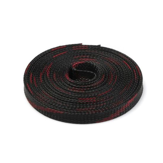 Gaine Thermorétractable 40mm - 25 Mètres Noir - Taux De Rétrécissement 2:1 - Pour Protection Et Isolation De Câbles