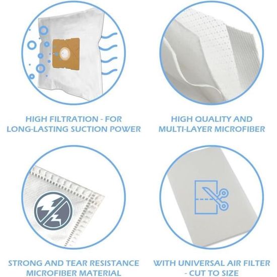 Sacchetto Di Ricambio Per Aspirapolvere X 10 Per ELECTROLUX Z1492