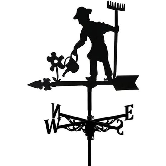 Girouettes à vent pour toits avec formes créatives d'aigle noir et matériau métallique, mini veine météo pour abris de jardin, cour et clôture de jardin, décoration extérieure (aigle, 1 pièce