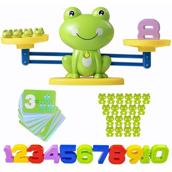 Jeu Éducatif Grenouille Montessori - Balance Mathématique Avec Chiffres Et Cartes Pour Enfants 3-6 Ans