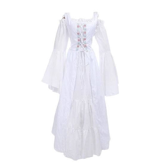 Robe Médiévale Femme Grande Taille - Style Gothique Victorien Avec Manches Trompette Pour Halloween, Cosplay, Fête