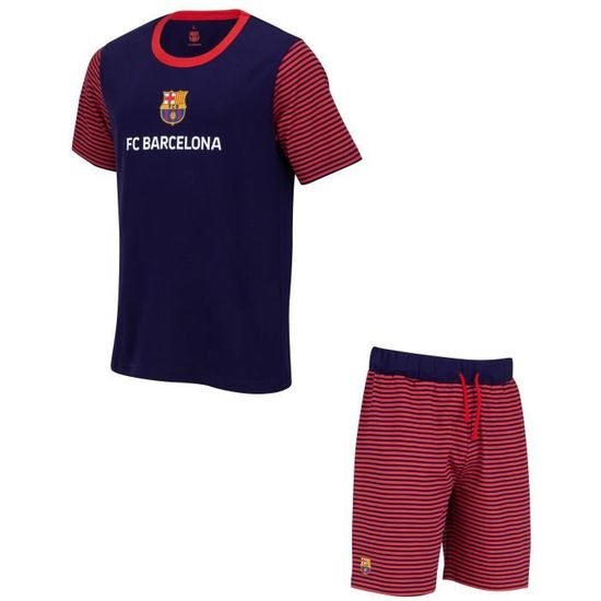 Pyjashort Pyjama Officiel FC Barcelone – Collection Barça Enfant Et Adulte