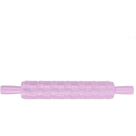 Mini Prune Texturé Acrylique Roulant Broche, Cœur Amour Transparent Embossing Anti - Adhérent En Relief Fondant Rouleau, DIY Sucre Artisanat Biscuit