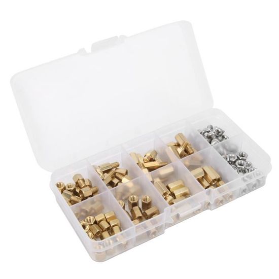 M4-12mm -Vis d'espacement avec écrou hexagonal en laiton, pilier fileté