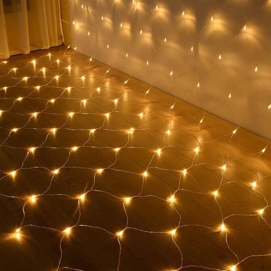 Guirlande Lumineuses Filet, 200 LED Filet Lumineux 3M X 2M 8 Modes Energie Etanche Dimmable Pour Chambre Noel Mariage Soiree Maison Jardin Blanc Chaud 90230611
