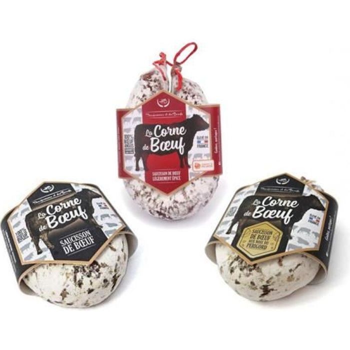 Saucissons de Bœuf Angus par lot de 3 - Assortiment de 3 Saucissons - Des Hommes et des Bœufs - Origine France