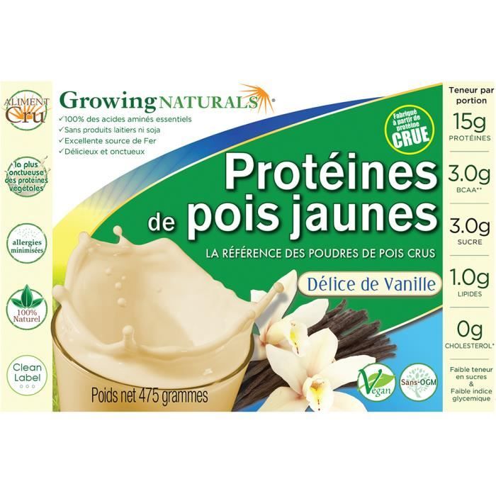 Mélange de protéines végétales crues de pois ja...
