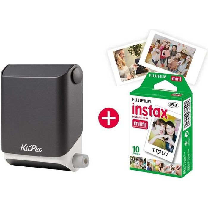 KiiPix - Imprimante Photo instantanée pour Smartphone - avec kit de démarrage Fujifilm Instax Mini - pour effectuer des Photos St