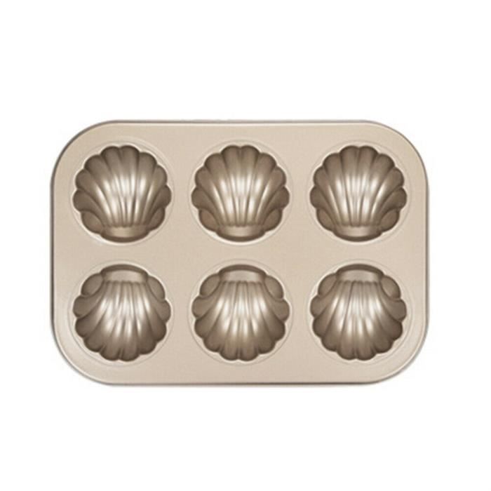 Mini moule à gâteau Madeleine, moule à biscuits ovale antiadhésif à 6 cavités TRH12651