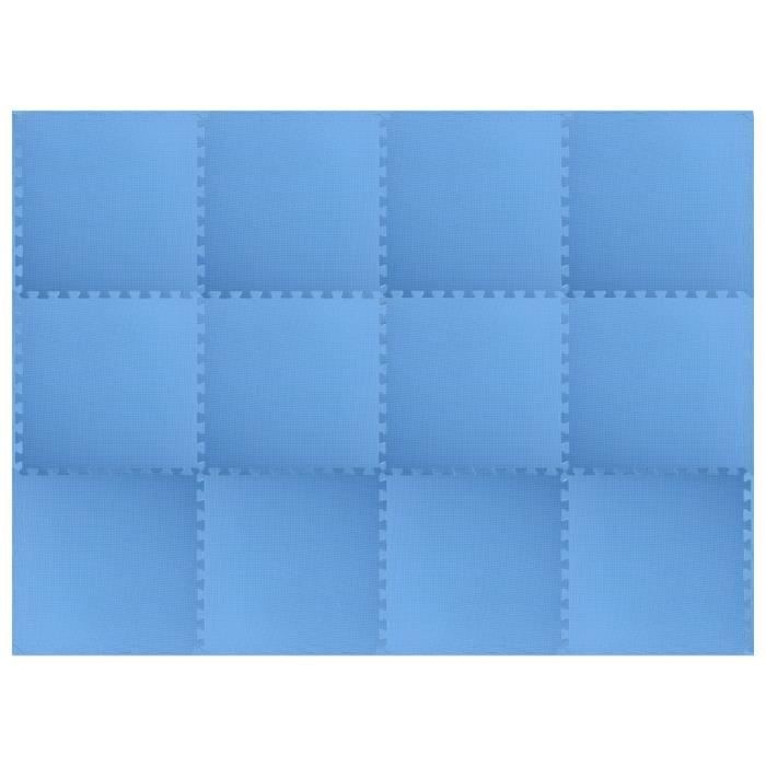 Tapis de sol 12 pcs 4,32㎡ Mousse EVA Bleu-HAJ