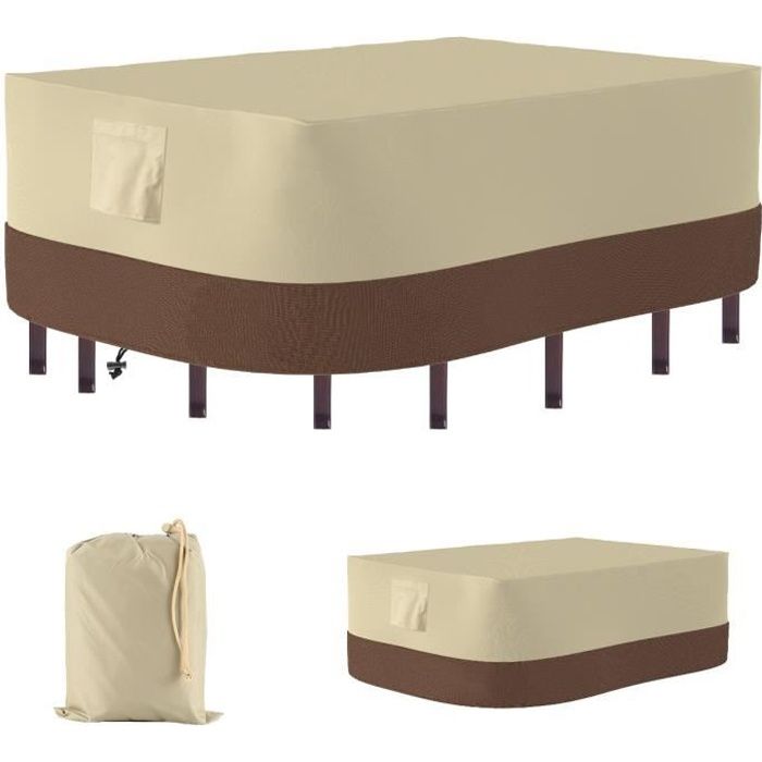 Yinuoday® Housse De Protection Étanche Pour Meubles de Jardin Table Banc Extérieurs Bâche Couvercle Tissu Oxford 420D, 213x112x58cm