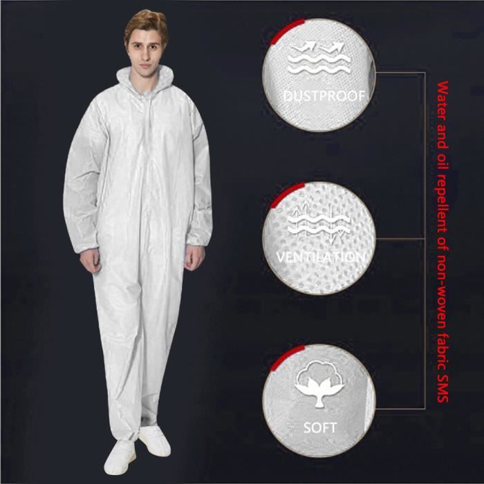 Protection sportive Combinaison Chemical Hazmat Isolation Suit Vêtements de protection jetables Nouveau GJJ200320001WHL_365