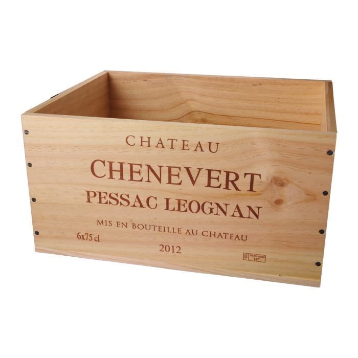 La Caisse Bois 6x75cl estampillé Château Chênevert - coffret