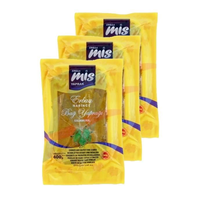 Erbaa Mis Yaprak - Lot 3x Feuilles de vigne - Sachet 400g