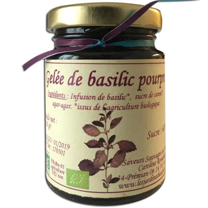 Gelée de basilic pourpre Bio 120 g Les Jardins du Salvet