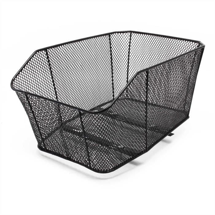 Panier à vélo Porte-bagage Arrière 42x29x20cm Acier Noir Transport Sac Emplettes Mailles serrées - 61456